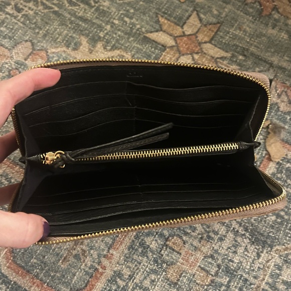 CHLOE Bow Wallet Clutch Leather Zippy Black & Mauve Pink - Picture 5 of 15